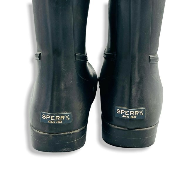 Sperry Nellie Kate Rain Boots Women Black 8 Winter Rubber Outdoor Waterproof - Picture 8 of 10